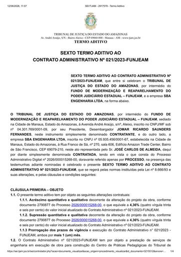 6º TERMO ADITIVO - CT Nº 021.2023 - FUNJEAM X SBA ENGENHARIA LTDA.pdf