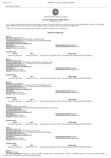 PREGÃO ELETRÔNICO Nº 037/2021 - TERMO DE ADJUDICAÇÃO