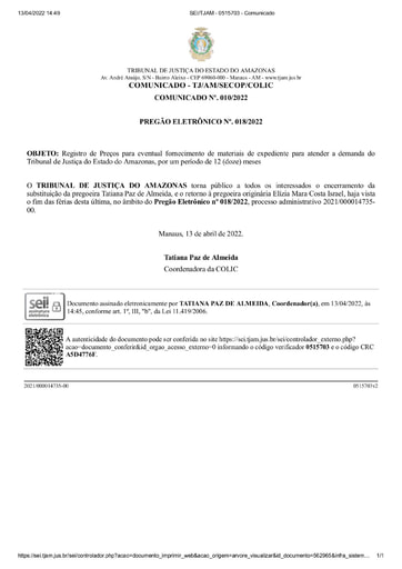 PREGÃO ELETRÔNICO Nº 018/2022 - RETORNO À PREGOEIRA ORIGINÁRIA