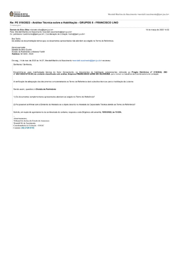 PREGÃO ELETRÔNICO Nº 018/2022 - DILIGÊNCIA COLIC À DIVISÃO DE PATRIMÔNIO - DOCUMENTAÇÃO - GRUPO 8 - FRANCISCO LINO