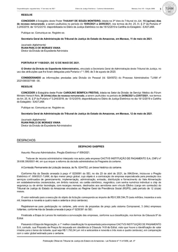 PREGÃO ELETRÔNICO Nº 009/2021 - DECISÃO - DJE