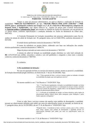 PREGÃO ELETRÔNICO Nº 063/2022 - PARECER E DECISÃO