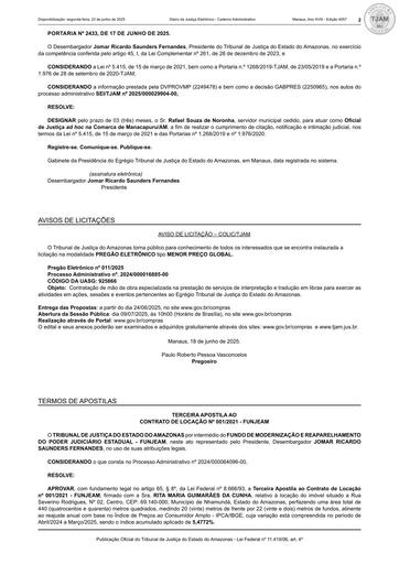 3ª Apostila (Publicação no DJE) - CTL Nº 001.2021 - FUNJEAM X RITA MARIA GUIMARÃES DA CUNHA.pdf