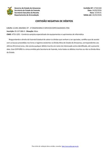 PREGÃO ELETRÔNICO Nº 009/2026 - DOCUMENTAÇÃO EXTRAÍDA DO SICAF E SITES - JF