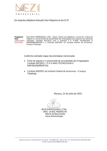 PREGÃO ELETRÔNICO Nº 024/2021 - HABILITAÇÃO - DOC. COMPLEMENTAR APÓS DILIGÊNCIA 2 - MEZI