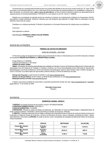 PREGÃO ELETRÔNICO Nº 025/2020 - AVISO DE LICITAÇÃO - DJE