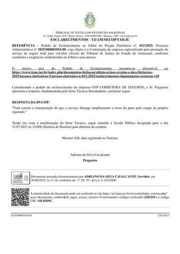 PREGÃO ELETRÔNICO Nº 012/2025 - RESPOSTA AO PEDIDO DE ESCLARECIMENTO - GNP CORRETORA