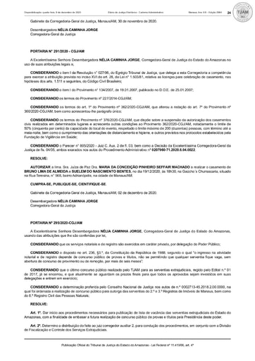 Portaria nº 295/2020-CGJ/AM ( Dar início aos procedimentos necessários para publicação de lista de vacância das serventias extrajudiciais do Estado do Amazonas, com a finalidade de embasar a futura realização de concurso público de provas e títulos)
