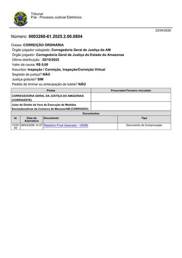 Relatório de Correição Vara de Execução de Medidas Socioeducativas - Assinado em 09.03.2026