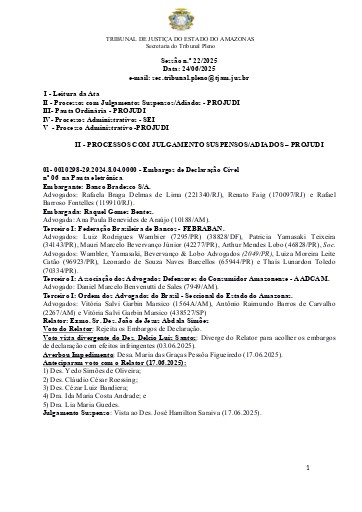 Pauta da Sessão de 24.06.2025