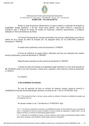 PREGÃO ELETRÔNICO Nº 018/2023 - PARECER E DECISÃO