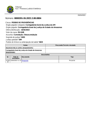 Lista de vacância das serventias extrajudiciais do Amazonas homologada, em 20/04/2022, pela Corregedora-Geral de Justiça