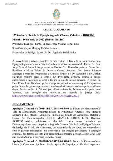 12ª Sessão 2ªCCRIM 16.05.2022