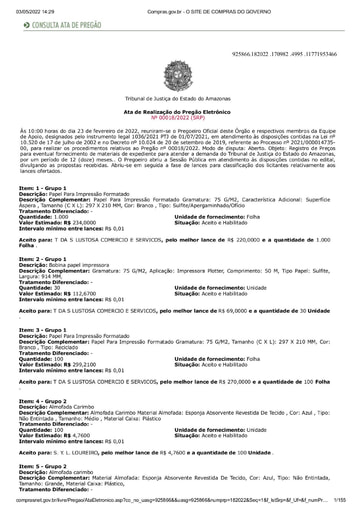 PREGÃO ELETRÔNICO Nº 018/2022 - ATA DA SESSÃO - 03/05/2022