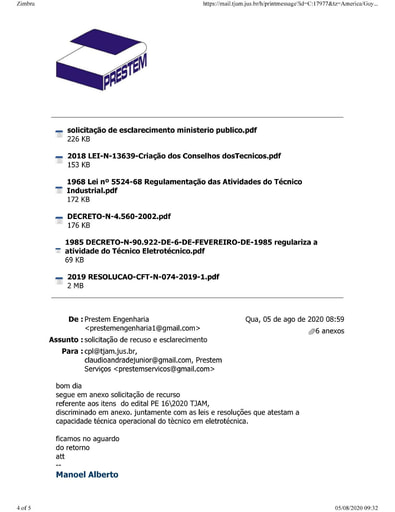 PREGÃO ELETRÔNICO Nº 016/2020 - PEDIDO DE ESCLARECIMENTO - PRESTEM COMERCIO E SERVIÇO