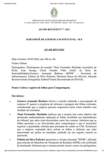 Ata de Reunião - 05/03/2026