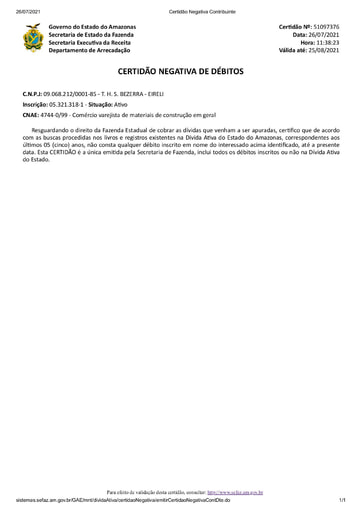 PREGÃO ELETRÔNICO Nº 032/2021 - DOCS SICAF E SITES - ITENS 4,6,14,15 - THS