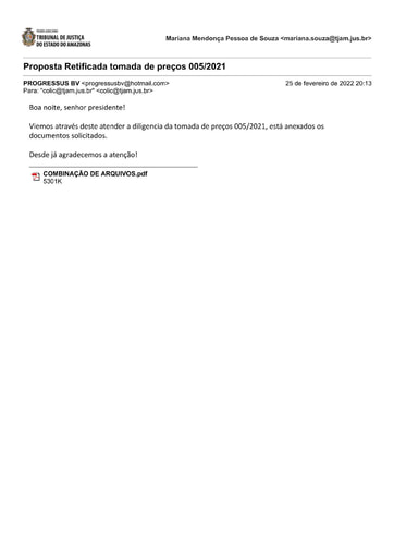 TOMADA DE PREÇOS 005/2021 - PROPOSTA RETIFICADA - PROGRESSUS CONSTRUÇÃO