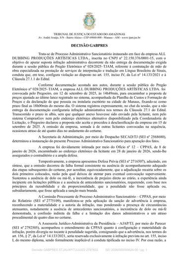 ALL DUBBING PRODUÇÕES ARTÍSTICAS LTDA