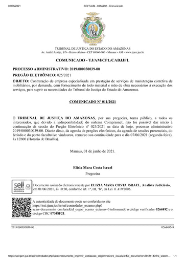 PREGÃO ELETRÔNICO 025/2021 - COMUNIDADO CPL