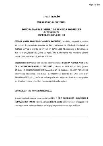 PREGÃO ELETRÔNICO Nº 002/2021 - HABILITAÇÃO - DOCUMENTOS COMPLEMENTARES - ITEM 7 - D M P DE A RODRIGUES