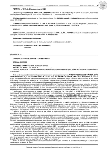 PREGÃO ELETRÔNICO Nº 48/2021 - DECISÃO (DJE)