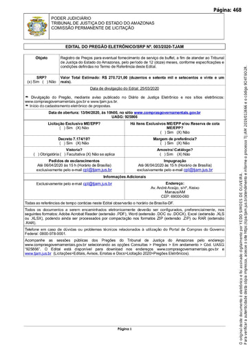PREGÃO ELETRÔNICO Nº 003/2020 - EDITAL DE LICITAÇÃO