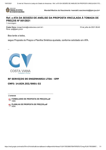 TOMADA DE PREÇOS 001/2021 - PROPOSTA RETIFICADA 2 - RF