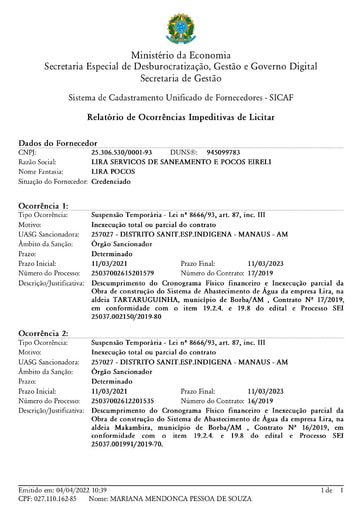 PREGÃO ELETRÔNICO N° 024/2022 - SUSPENSÃO - LIRA SERVIÇOS
