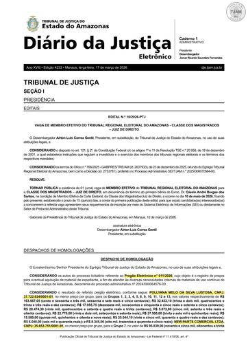 PREGÃO ELETRÔNICO Nº 011/2026 - DESPACHO DE HOMOLOGAÇÃO (DJE)