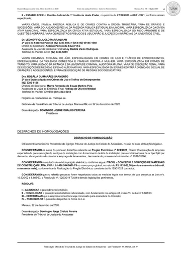 PREGÃO ELETRÔNICO Nº 024/2020 - DESPACHO DE HOMOLOGAÇÃO (DJE)