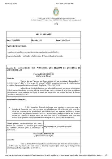 Ata de reunião 13 de agosto de 2021
