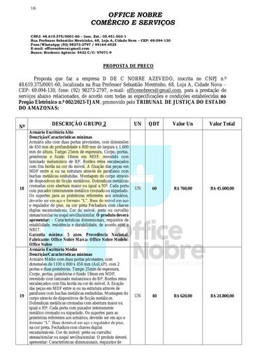 PREGÃO ELETRÔNICO Nº 002/2023 - PROPOSTA AJUSTADA - D DE C NOBRE AZEVEDO - GRUPO 2
