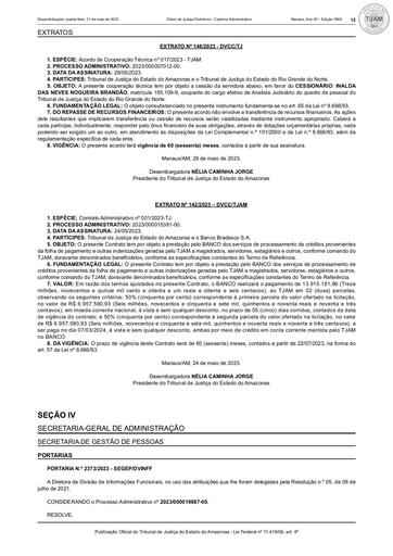 EXTRATO Nº 142/2023 (PUBLICAÇÃO) - CT Nº 001/2023 - TJ X BANCO BRADESCO