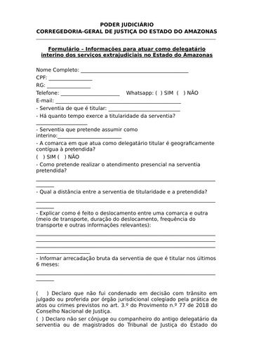 Formulário Interinidade