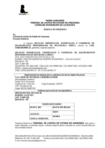PREGÃO ELETRÔNICO Nº 002/2021 – PROPOSTA - ITEM 2 - SOLUÇÃO IMPORTAÇÃO