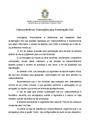 Orientações Gerais para Sustentação Oral