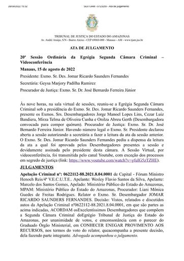 20ª Sessão 2ªCCRIM 15.08.2022