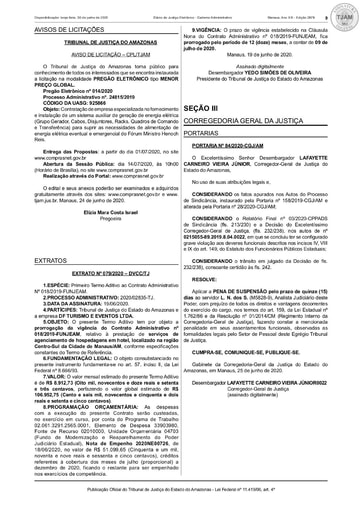 PREGÃO ELETRÔNICO Nº 014/2020 - AVISO DE LICITAÇÃO - DJE