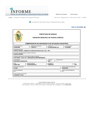 PREGÃO ELETRÔNICO Nº 50/2021 - DOCUMENTOS RETIRADOS DO SICAF E SITES - MARCA