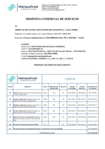 PREGÃO ELETRÔNICO Nº 020/2026 - PROPOSTA RETIFICADA 2 - JOSE HAROLDO GEMAQUE FERREIRA - LOTE 1