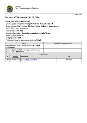 Relatório de Correição – 1.ª Vecute (Assinado em 11.02.2026)