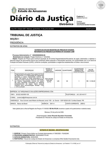 EXTRATO Nº 092.2026 (PUBLICAÇÃO) - 1º TERMO ADITIVO - CT Nº 006.2026 - FUNJEAM X ELLITE GESTÃO EMPRESARIAL (1).pdf