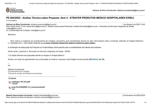PREGÃO ELETRÔNICO Nº 004/2022 - DILIGÊNCIA COLIC À SECRETARIA DE SERVIÇOS INTEGRADOS DE SÁUDE - ITEM 4 -PROPOSTA - STRAFER