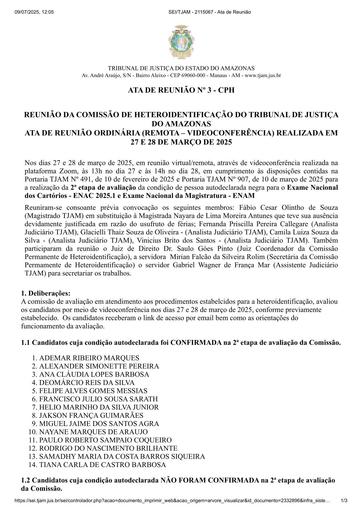 ATA DE REUNIÃO - 27 e 28 DE MARÇO DE 2025