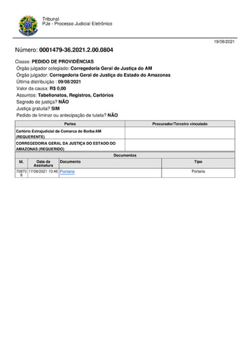 Portaria nº 133/2021-CGJ/AM (HOMOLOGA a designação da Sra. PATRÍCIA DOS SANTOS DA FONSECA, para o exercício da função de Oficial e Tabeliã Substituta do Cartório Extrajudicial da Comarca de Borba/AM.)