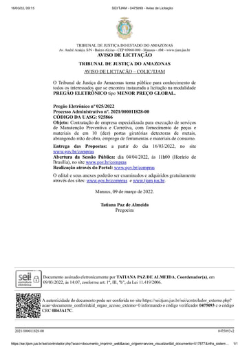 PREGÃO ELETRÔNICO Nº 025/2022 - AVISO DE LICITAÇÃO