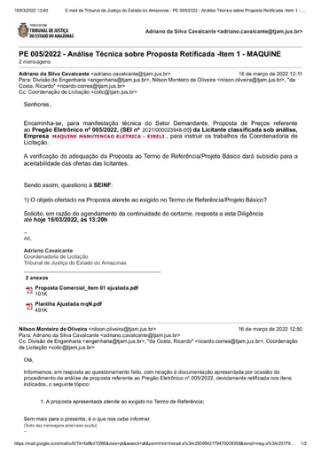 PREGÃO ELETRÔNICO Nº 005/2022 - DILIGÊNCIA COLIC À SEINF - PROPOSTA RETIFICADA - ITEM 1 - MAQUINE