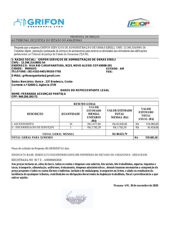 PREGÃO ELETRÔNICO Nº 022/2020 - PROPOSTA RETIFICADA 3 - GRIFON
