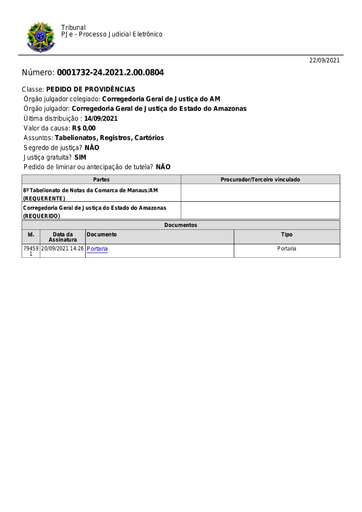 Portaria nº 154/2021-CGJ/AM (HOMOLOGA a designação da Sra. PAOLA SOUSA DOS SANTOS como substituta do 8.º Tabelionato de Notas da Comarca de Manaus/AM.)